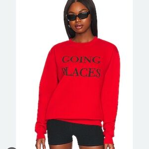 Departure Red 'Going Places' Sweatshirt size medium